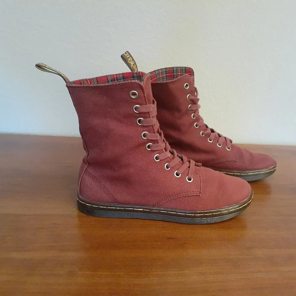 Dr. Martens Stratford Canvas Plaid Lined Boots